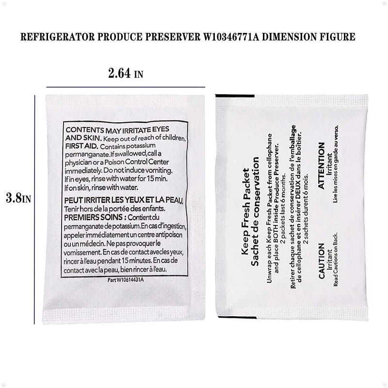 Prime&Swift Refrigerator Produce Preserver W10346771A(12 Packets-6 Pack Included),Replacement For 2117689,Ah3503014 - Image 4